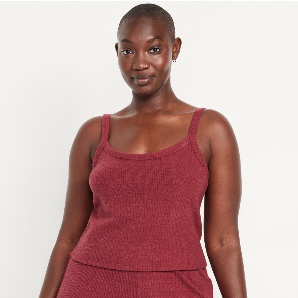 2/$10 NWT Old Navy burgundy red lounge soft ribbed knit tank top XL